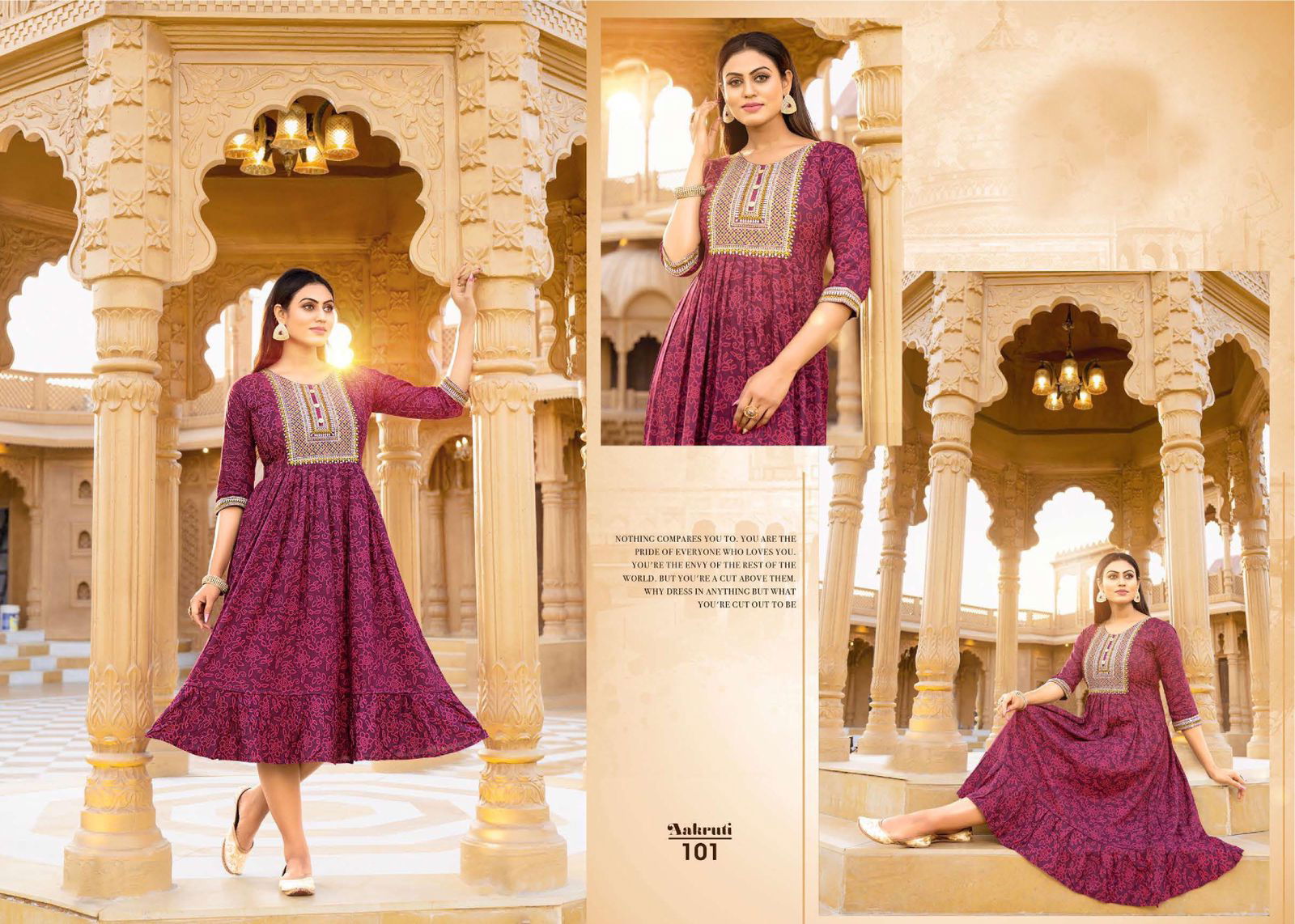 Aakruti 101 Heavy New Ethnic Wear Rayon Embroidery Kurti Collection